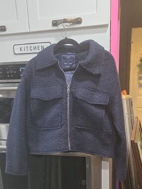 Black Label Women's Navy Teddy Jacket